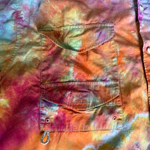 Columbia PFG Tie Dye short sleeve button up shirt Mens size Large - Picture 4 of 9